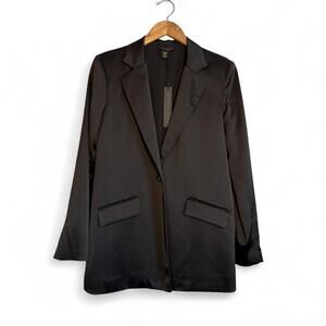 House of Harlow 1960 Women's Black Satin Tuxedo Jacket sz XS